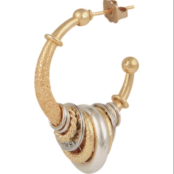 Gas Bijoux Authentic Maranzana Two-Tone Gold And Silver Small Hoop Earrings NWT - Picture 11 of 11